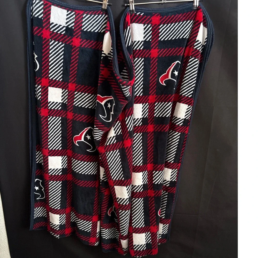 Northwest Houston Texans Blanket 60x84 Navy Red Plaid Gameday Plush Fleece Throw